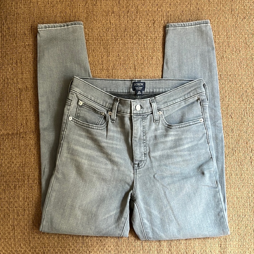 J. Crew high rise grey skinny jeans